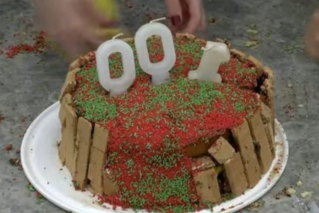 Así quedó la torta por los 100 programas de Gran Hermano que prepararon los participantes