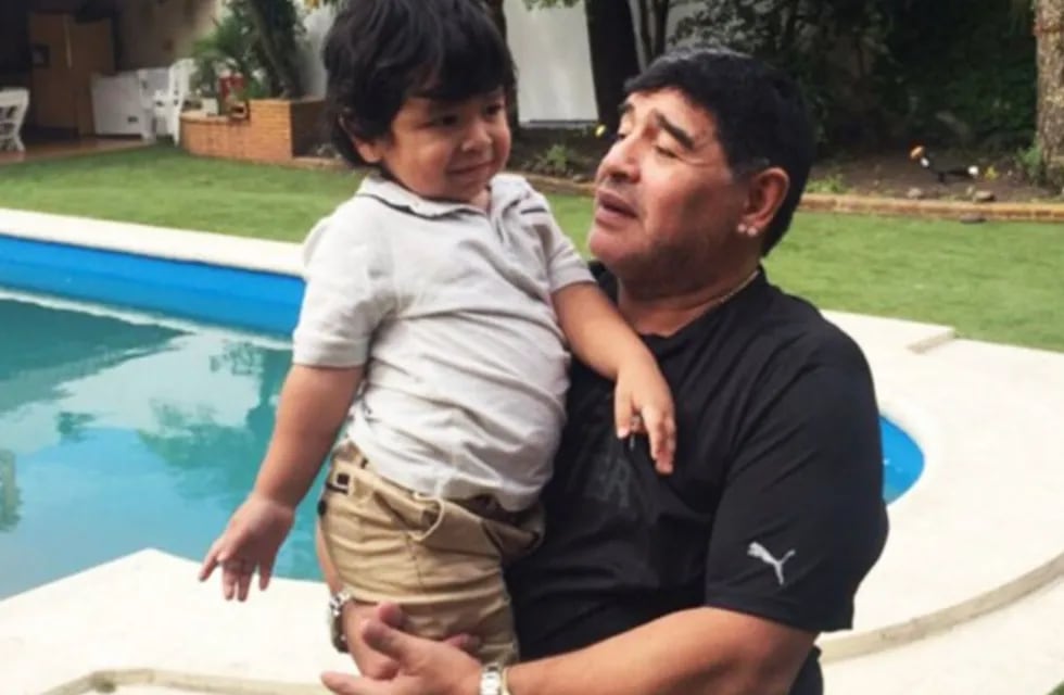 Maradona con Dieguito Fernando