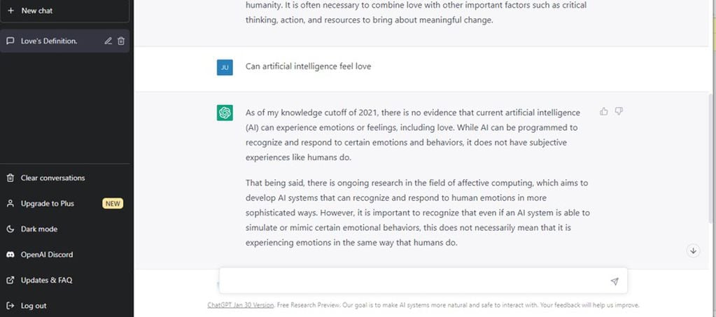 Chateando sobre el amor con una inteligencia artificial