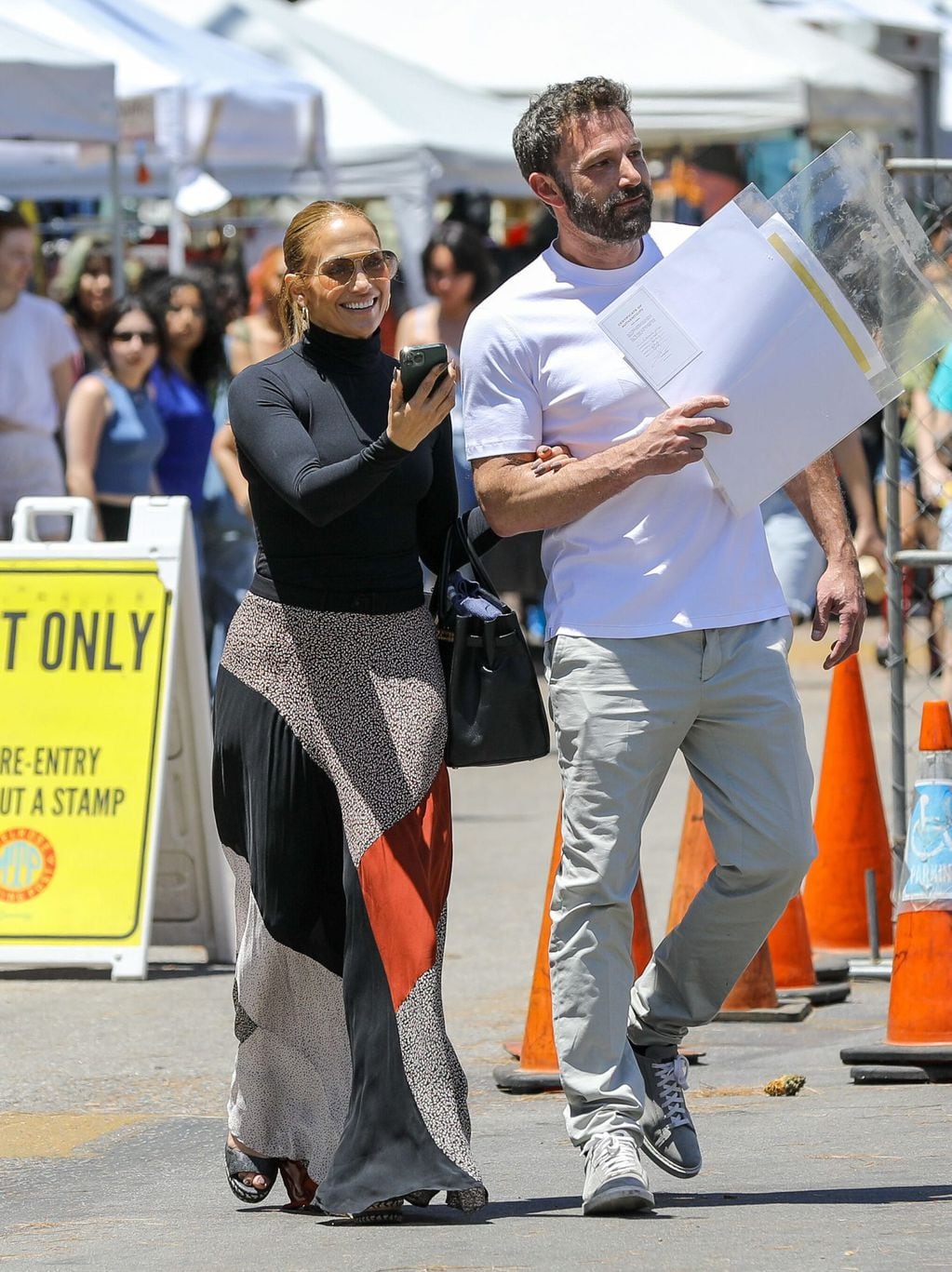 Jennifer Lopez y Ben Affleck pasearon en una feria americana de Los Ángeles