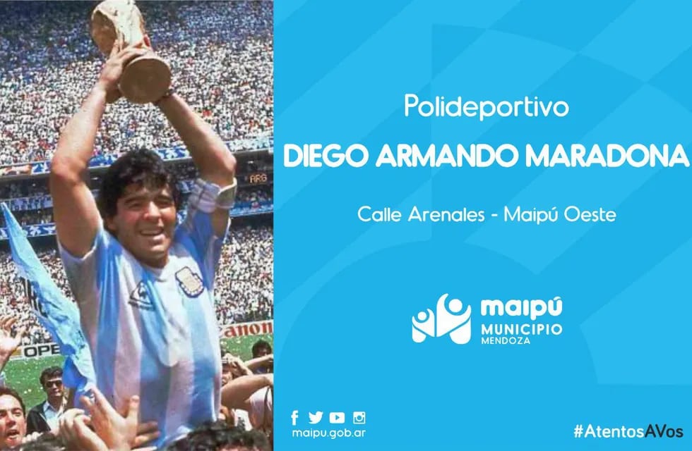 El Municipio de Maipú bautizará su flamante Polideportivo con el nombre de Diego Armando Maradona. / Gentileza.