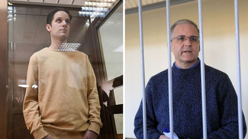 Evan Gershkovich y Paul Whelan, ciudadanos estadounidenses detenidos en Rusia. 
