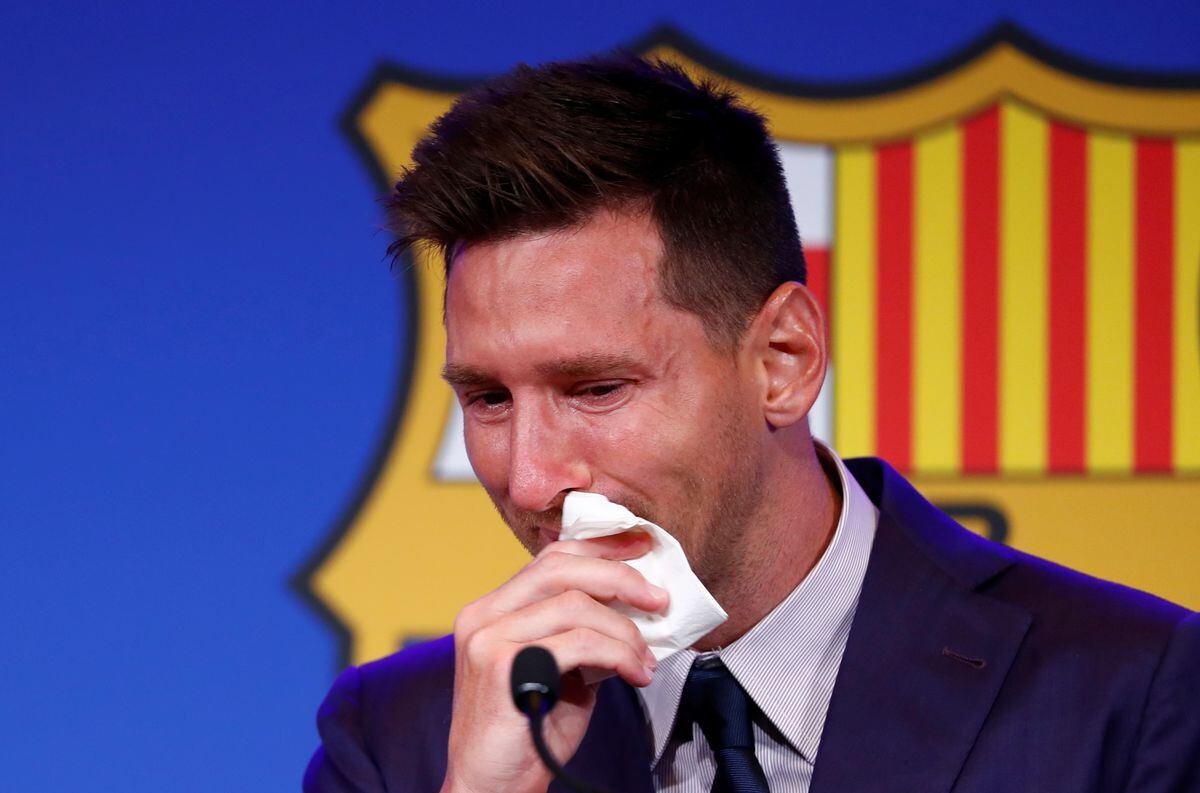 El adiós de Messi al Barcelona./AP