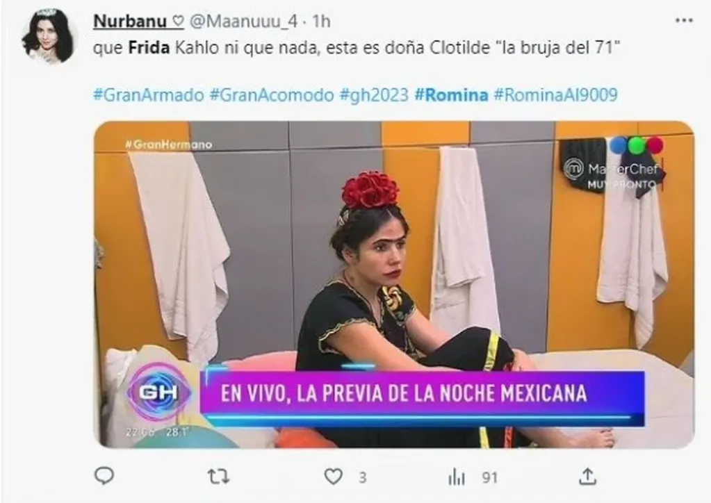 Romina Uhrig fue el hazme reír de las redes sociales por su atuendo mexicano