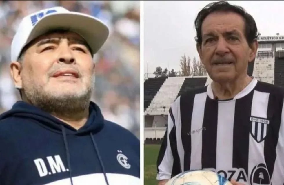 En el cielo, se podrán encontrar dos glorias del fútbol argentino: Diego Maradona y Victor Legrotaglie. / Gentileza.