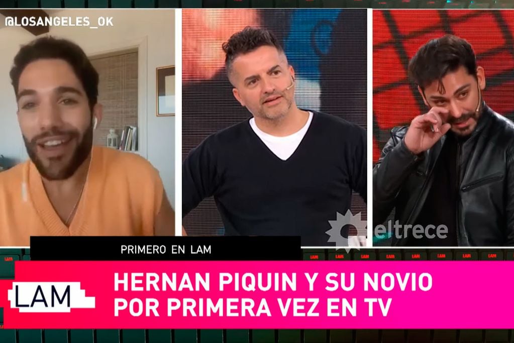 Hernán Piquín y su novio por primera vez en televisión