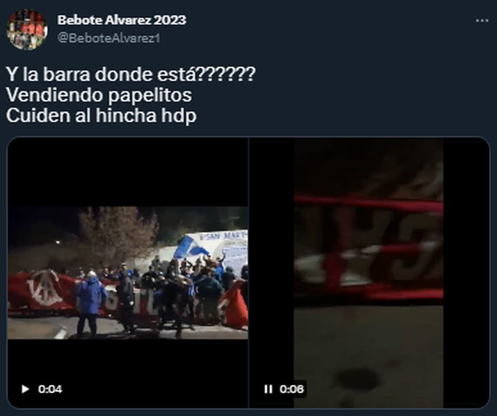 Bebote Álvarez confirmó que la barra del Tomba devolvió la bandera del Rojo