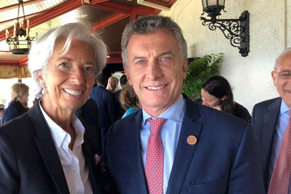 Christine Lagarde, exdirectora del Fondo Monetario Internacional y Mauricio Macri, ex mandatario nacional.