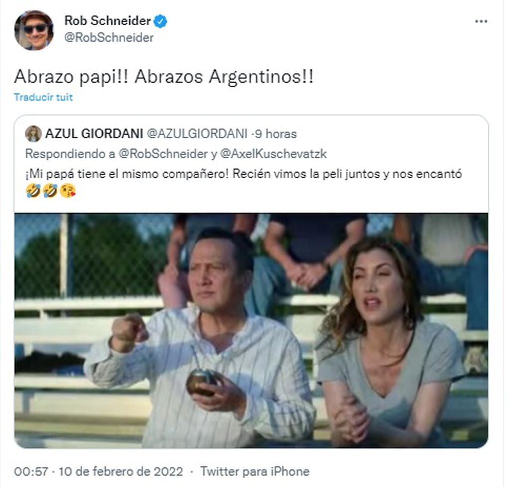 Rob Schneider reveló quién es el argentino que lo hizo fanático del mate