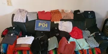 Detuvieron en Godoy Cruz a dos hermanos que vendían por Facebook ropa que había sido robada. | Foto: Ministerio de Seguridad y Justicia