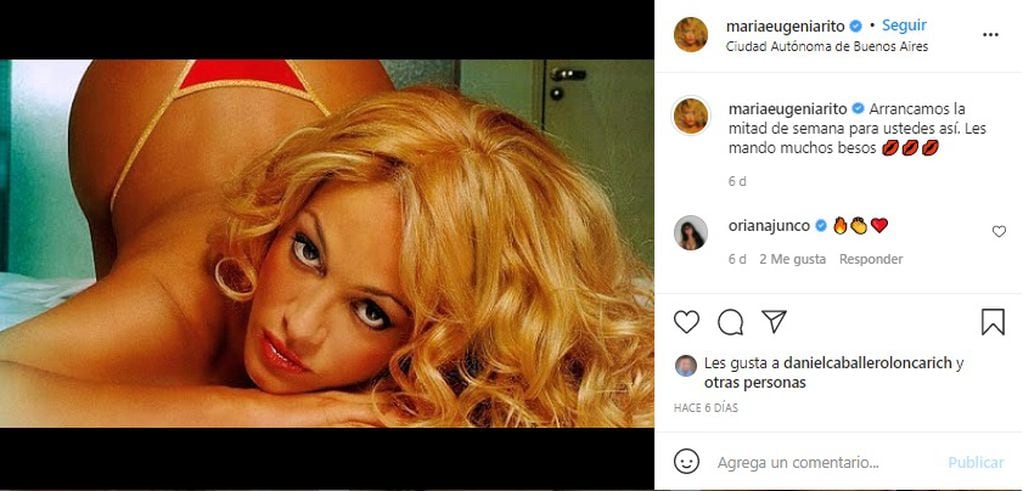 María Eugenia Ritó y una foto retro y súper sensual para desearle buen día a sus seguidores de Instagram
