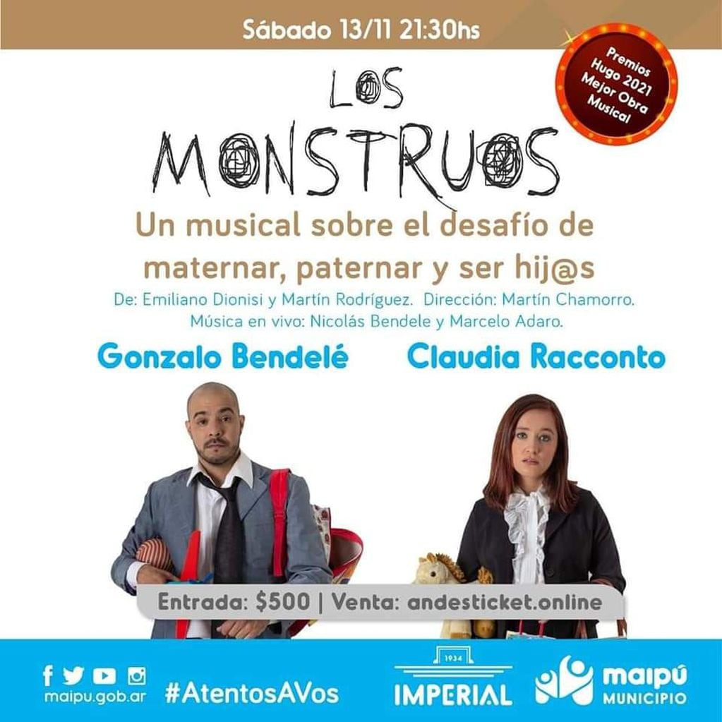 El musical Los Monstruos llega al cine teatro Imperial Maipú