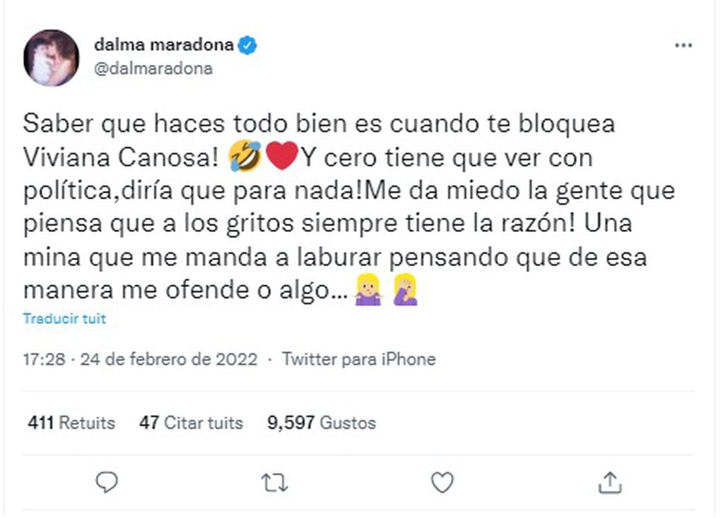 Dalma Maradona disparó sin filtros contra Viviana Canosa