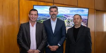 Ulpiano Suárez recibió a Celso Jaque y Fernando Banderet, con quienes repasó diversas políticas de desarrollo de la Ciudad de Mendoza.