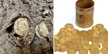 Descubrieron monedas de oro mientras remodelaban su cocina
