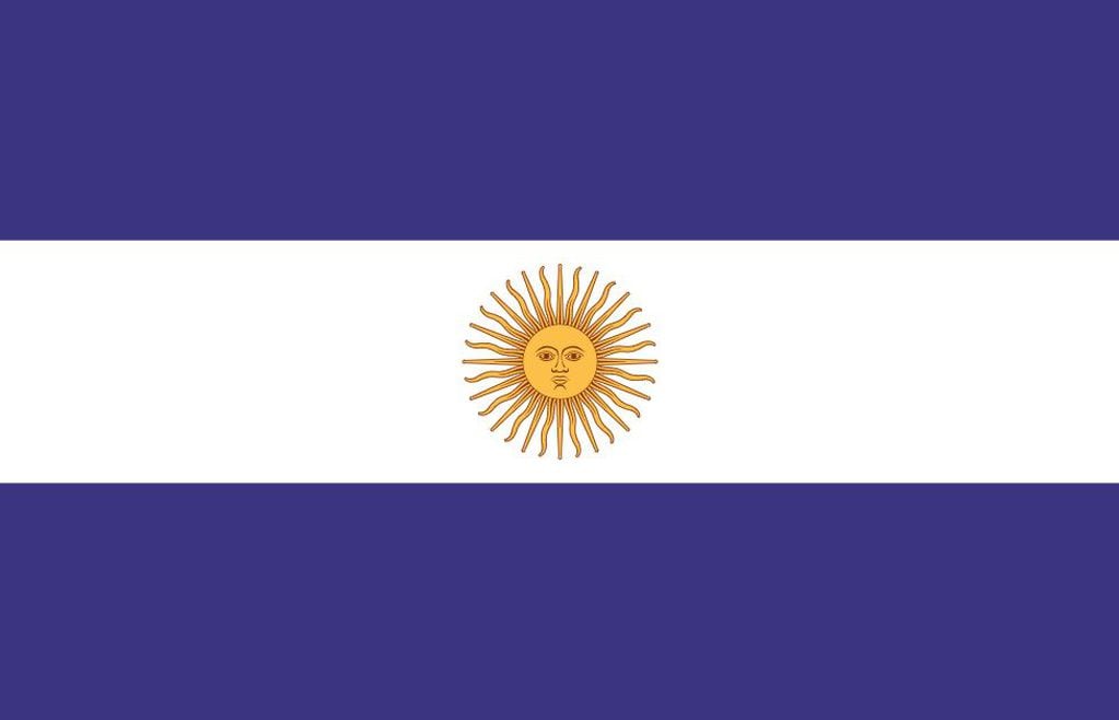 Bandera de la Confederación Argentina usada en la Campaña del Desierto de Rosas, entre 1833 y 1834.