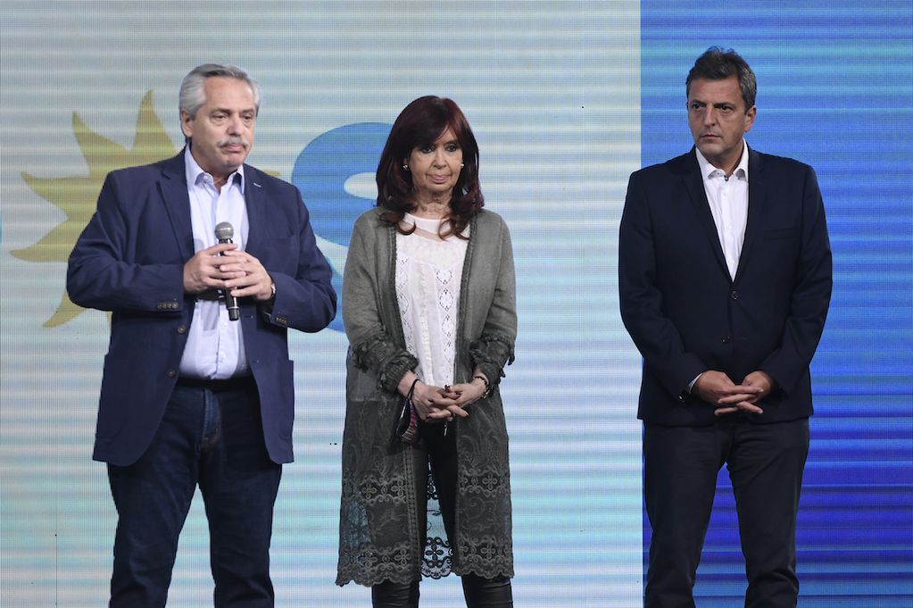 Cristina Fernández de Kirchner y Alberto Fernández tras la derrota del Frente de Todos en las elecciones PASO 2021.