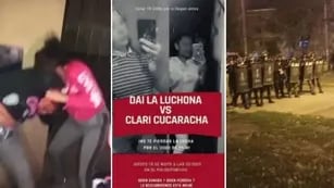 Video: “Dai, la luchona” y “Clari Cucaracha” se enfrentaron por “Yair” y la Policía tuvo que dispersarlas con balas de goma