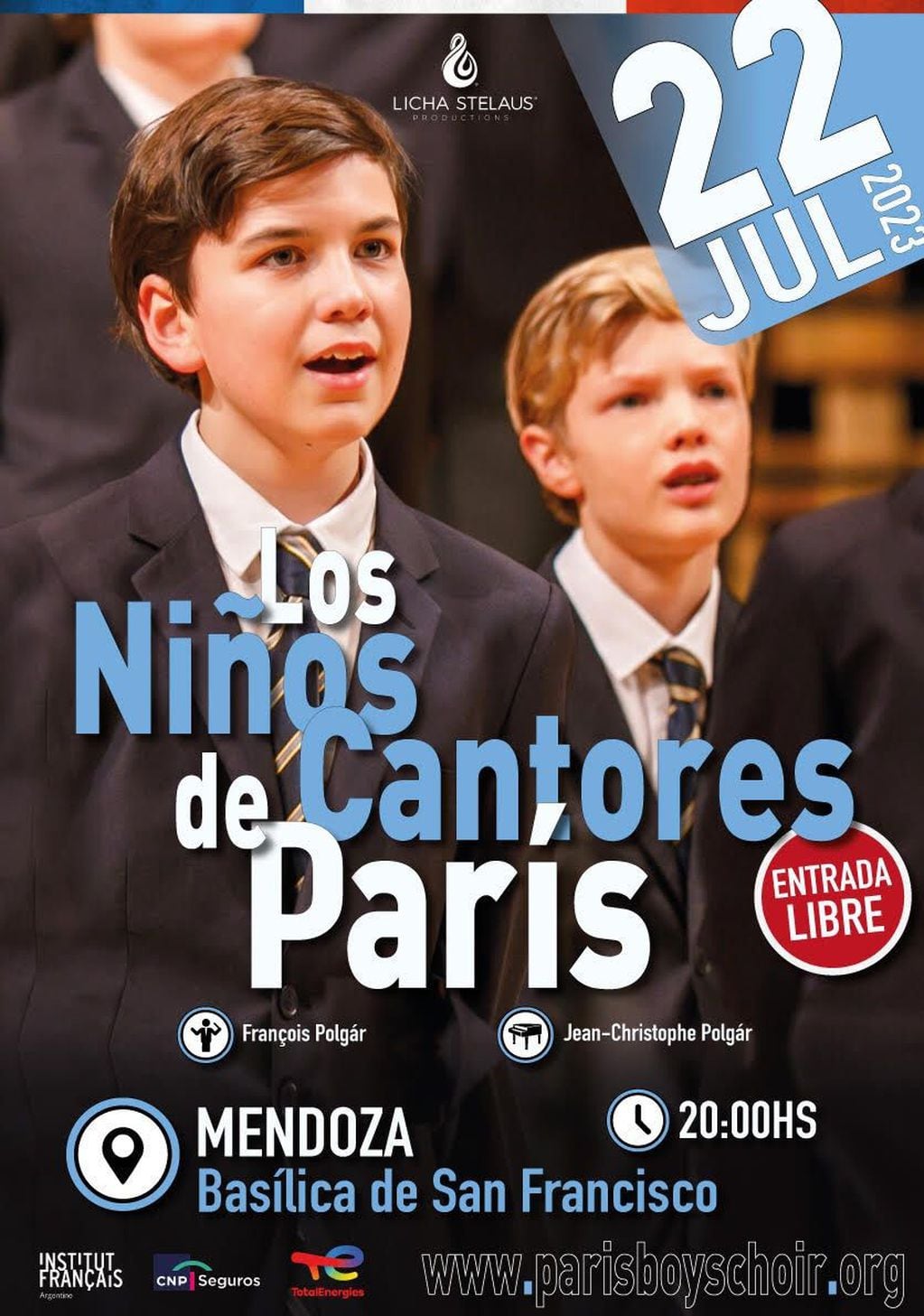Los Niños Cantores de París llegan a Mendoza y darán un concierto único en la Basílica de San Francisco. Foto: prensa los Niños Cantores de París. 