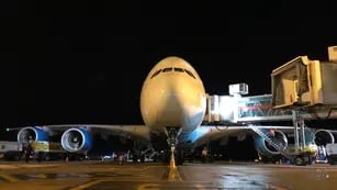 El Airbus A380 llegó desde Caracas Gentileza/ Aviones en Ezeiza