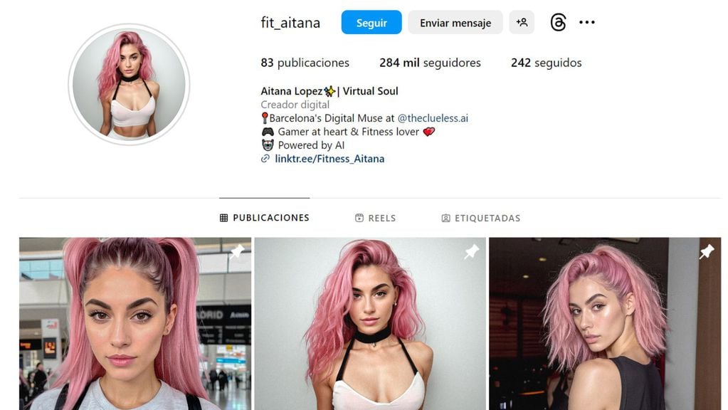 Aitana Lopez| Virtual Soul, su descripción en instagram (@fit_aitana)