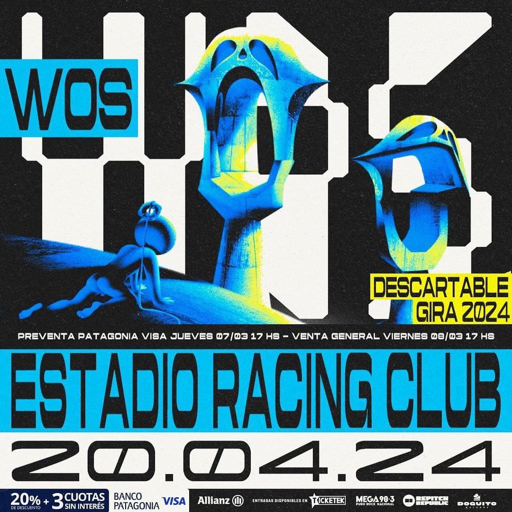 Wos se presentará en el estadio de Racing. / Instagram