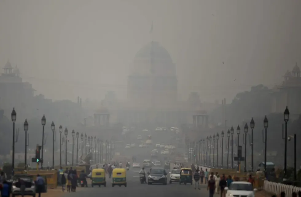 Nueva Delhi, capital de India, con niveles de contaminación del aire límites.