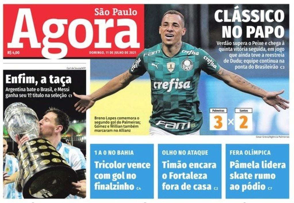 Tapas de diarios de Argentina y Brasil