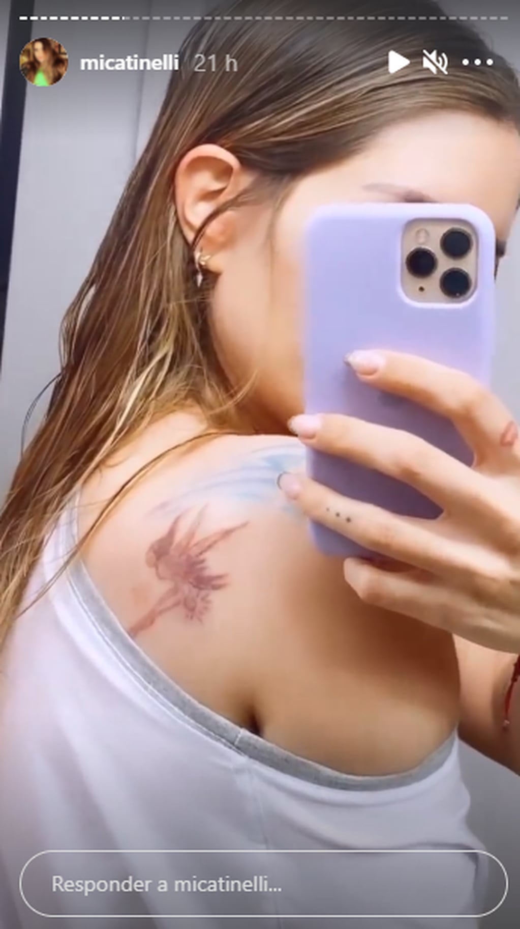 Algunos de los tatuajes que Mica Tinelli borrará