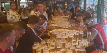 Equipo alemán desayunó 600 cervezas