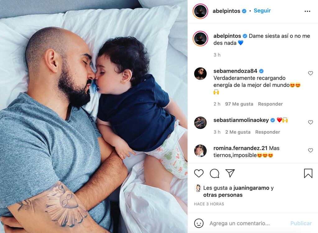 La tierna foto de Abel Pintos y su hijo Agustín