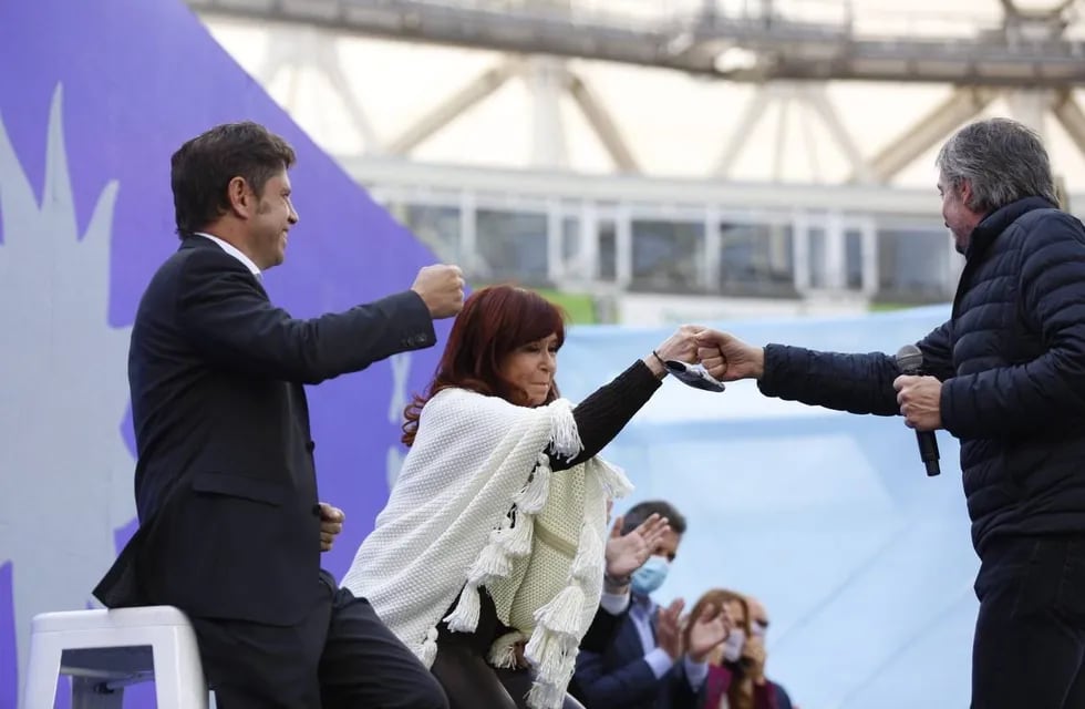 Plenario del Frente de Todos en La Plata
Maximo Kirchner 
Axel Kicillof 
Cristina Fernandez
Foto prensa Frente de todos