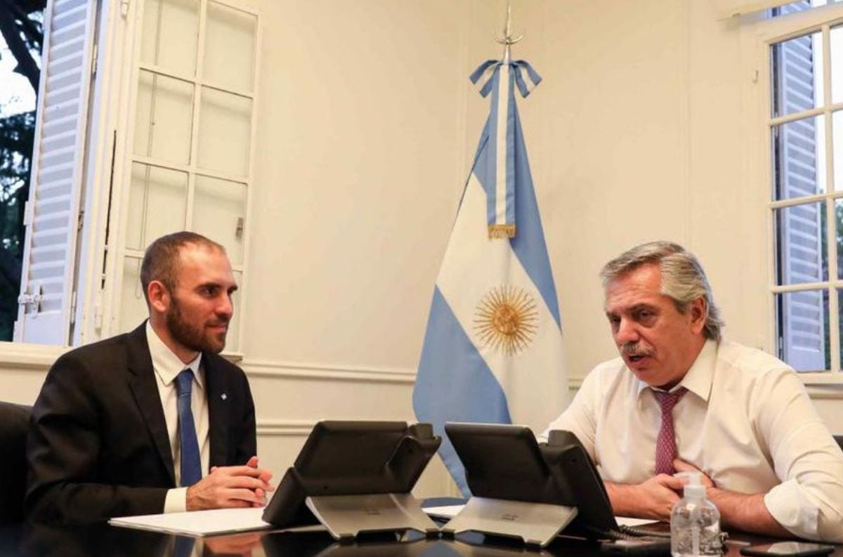 El ministro de Economía, Martín Guzmán, y el presidente Alberto Fernández. (Presidencia)