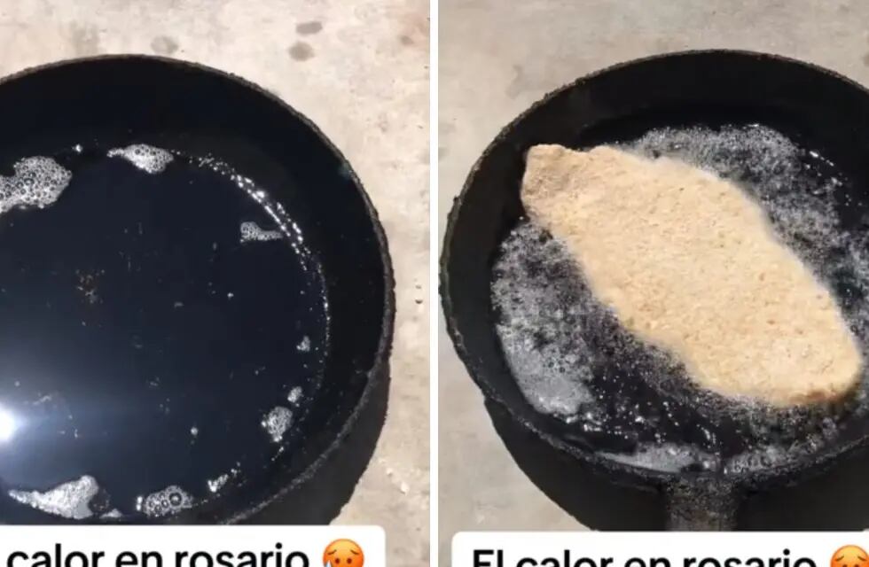 La ola de calor que azota el país: un joven rosarino cocinó una milanesa en el asfalto y se viralizó en TikTok