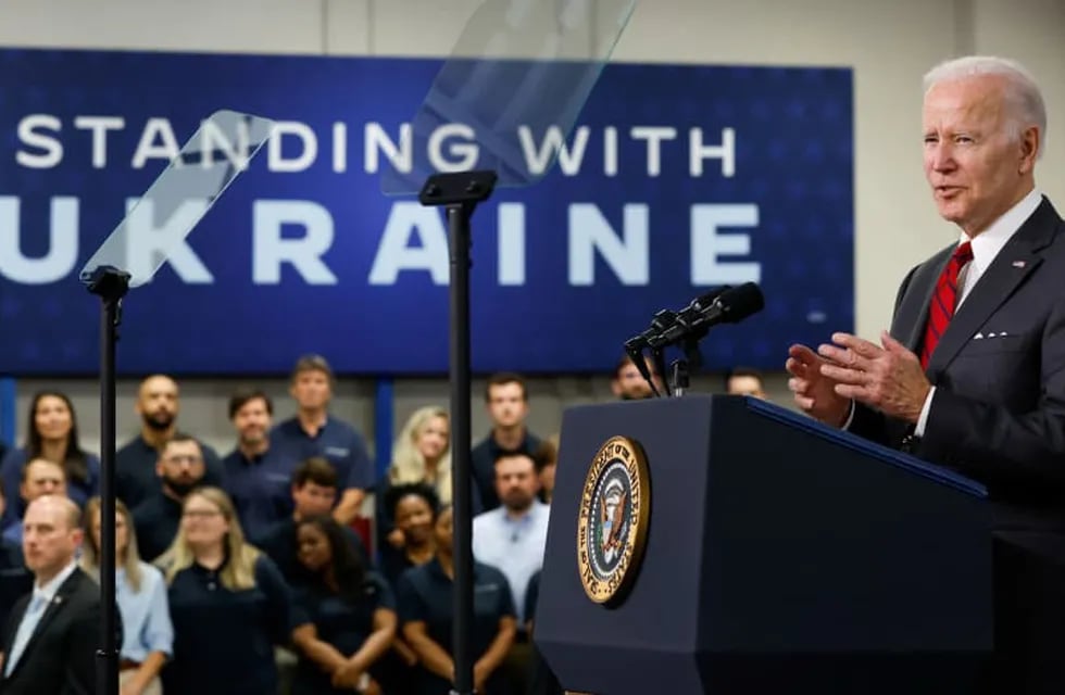 Joe Biden, presidente de EE.UU., en un discurso sobre el envío de armas a Ucrania.