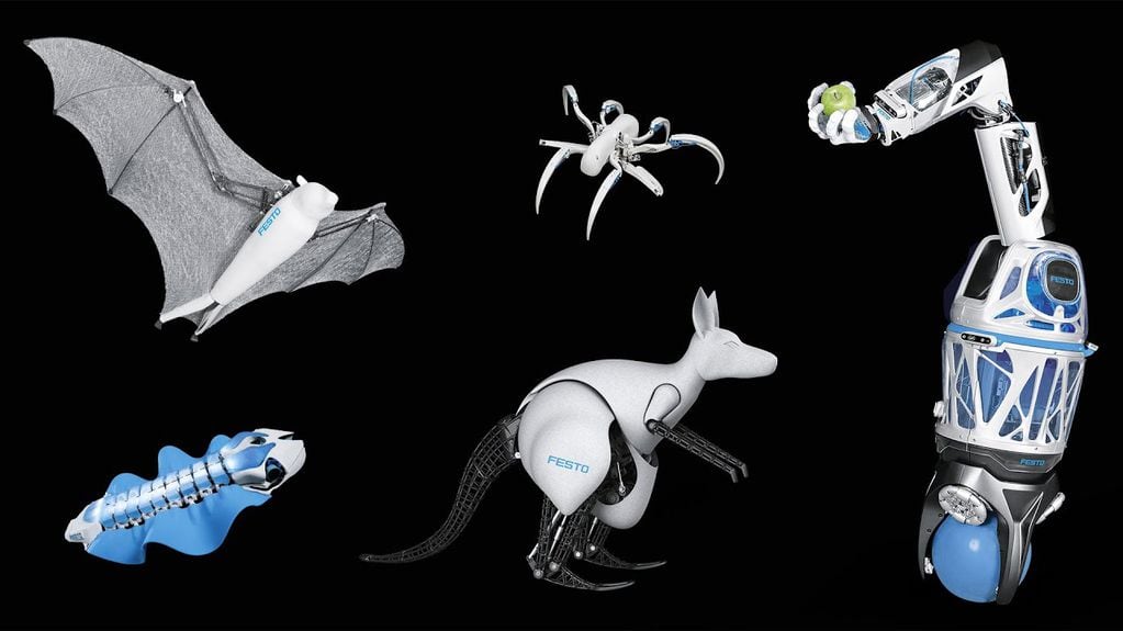La empresa Festo creó más de 30 mil robots que emulan a criaturas de la naturaleza.