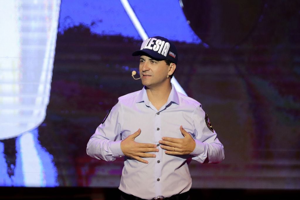 El Oficial Gordillo con su obra de teatro en Carlos Paz 2024 . (La Voz)