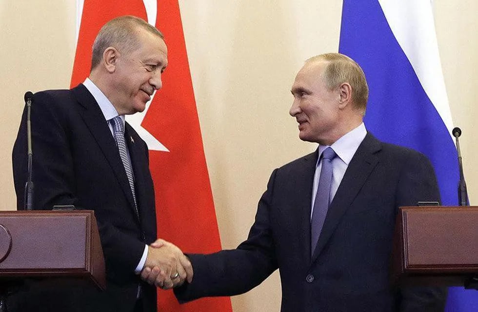 Recepp Erdogan y Vladimir Putin, presidentes de Turquía y Rusia, respectivamente.