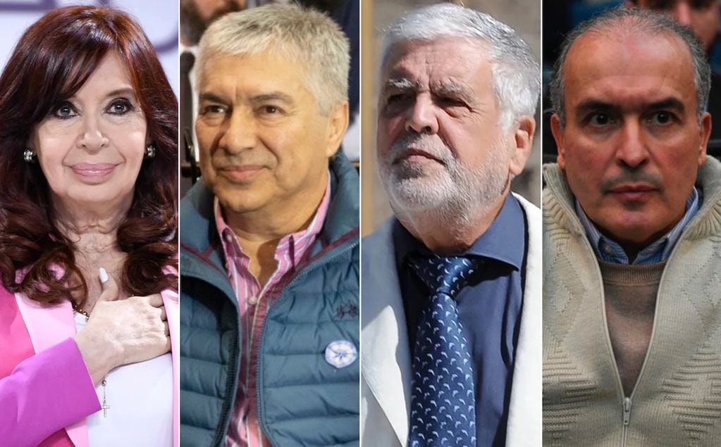 Cristina Kirchner, Lázaro Báez, Julio De Vido y José López, acusados en la causa Vialidad.