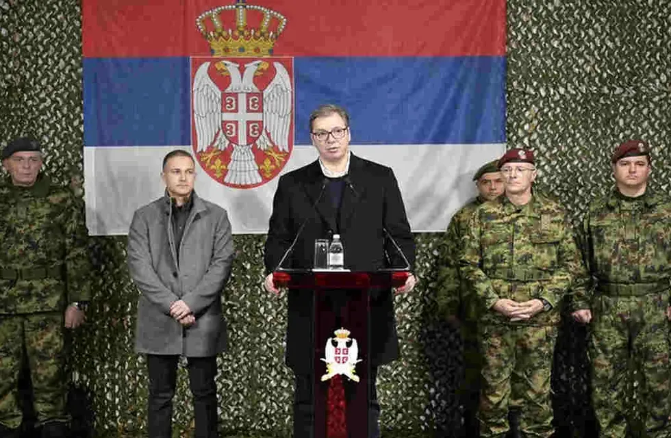 El presidente de Serbia, Alexander Vucic, durante los últimos anuncios acerca de las competencias del ejército.