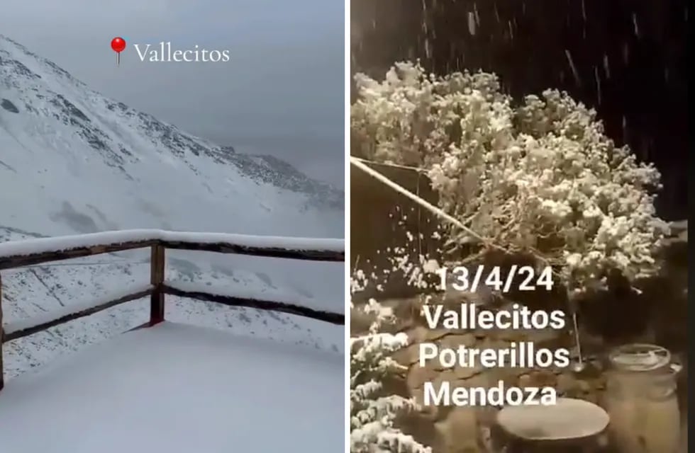 Tras el ingreso del frente frío se produjeron las primeras nevadas de la temporada en la montaña mendocina.