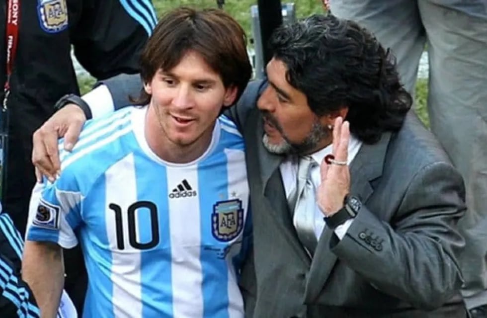 Diego Maradona y Lionel Messi, integran el mejor equipo de la historia. / Gentileza.
