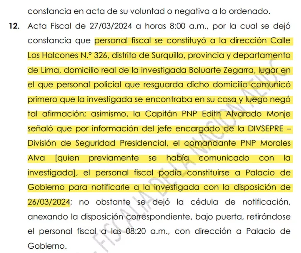 Causa de relojes Rolex en Perú: allanaron la casa de la presidenta de Perú y el palacio de gobierno. Imagen: infobae