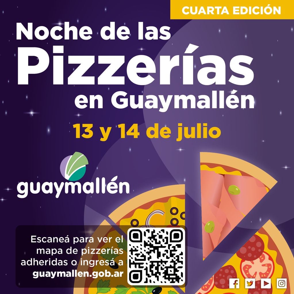 Este jueves y viernes: “Noche de las pizzerías en Guaymallén”