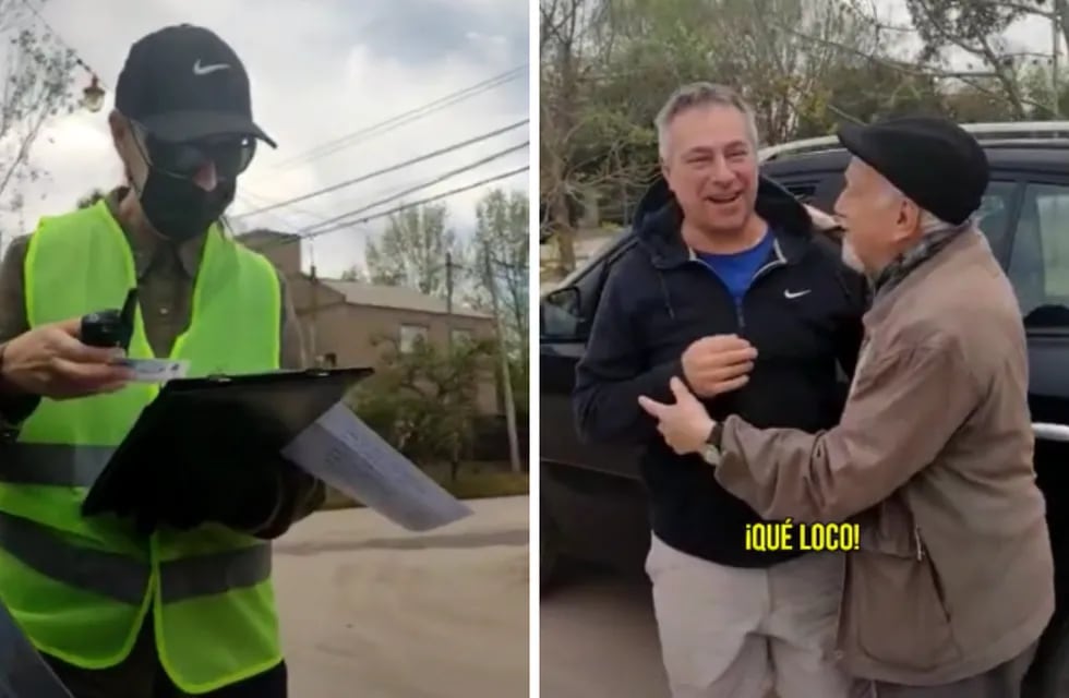 Un hombre sorprendió a su papá al montar un falso operativo de tránsito para saludarlo por su cumpleaños. TikTok.