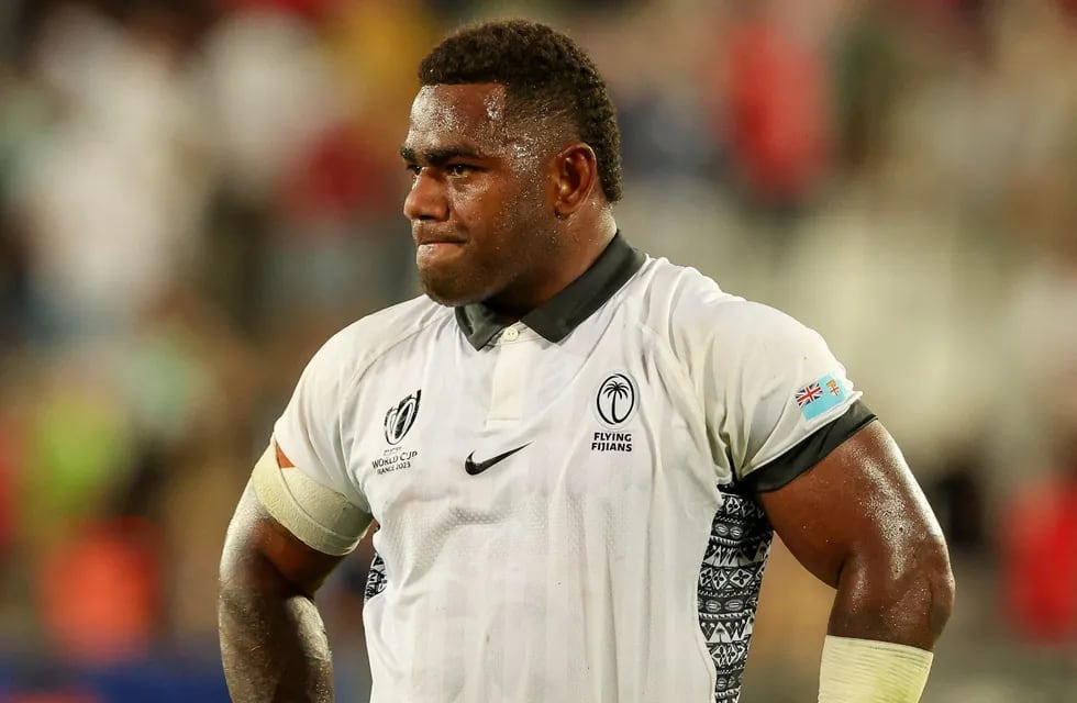 El pilar de la Selección de Fiji, Josua Tuisova, quien recibió la triste noticia de la muerte de su hijo de 7 años, en pleno Mundial de Francia 2023.