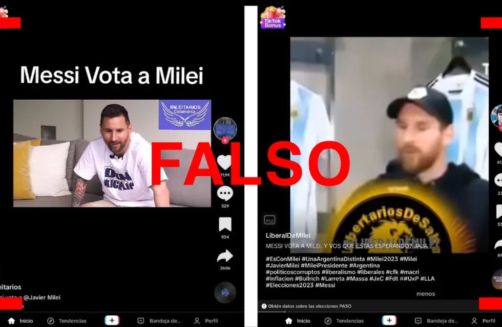 No, Messi no dijo que “hay que votar a Milei” en estas entrevistas: los audios fueron manipulados. Foto: Reverso