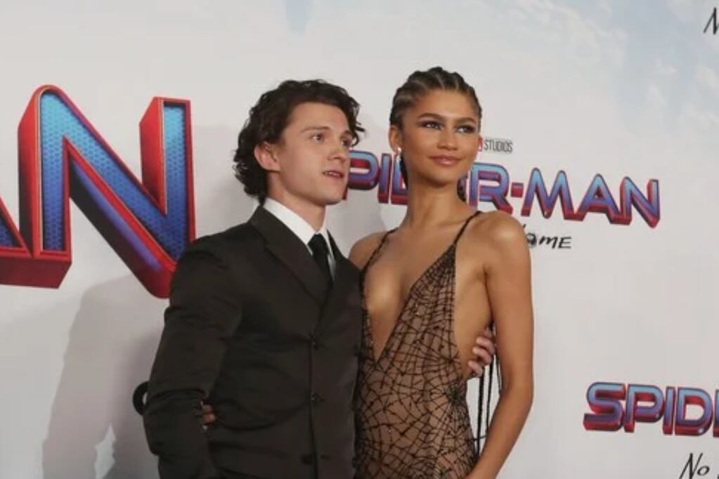 Zendaya y Tom Holland en el estreno de la nueva cinta de Spiderman.