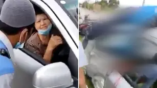 Una anciana atropelló a un motociclista y viajó 2 kilómetros con su cadáver arriba del coche sin darse cuenta