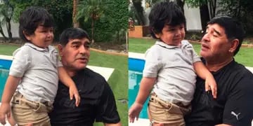 Diego Maradona con Dieguito Fernando, su hijo más pequeño